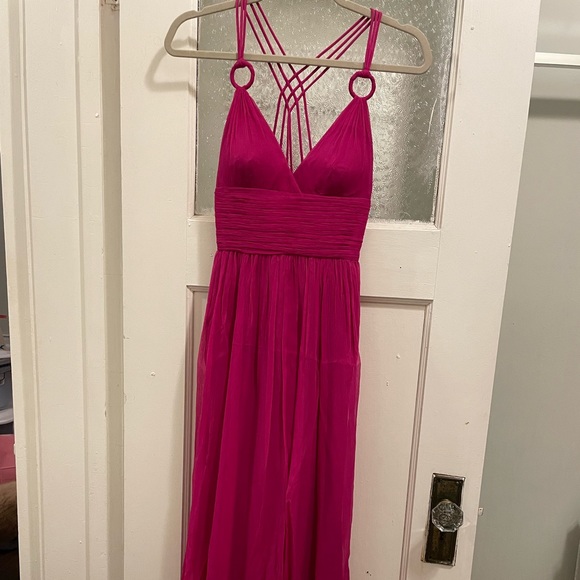 Pink Chiffon Floor Length Gown - Picture 1 of 10